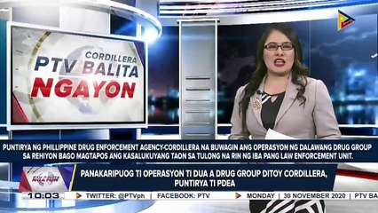 Panakaripuog ti operasyon ti dua a drug group ditoy Cordillera, puntirya ti PDEA