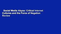 Social Media Abyss: Critical Internet Cultures and the Force of Negation  Review