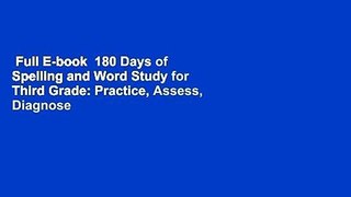 Full E-book  180 Days of Spelling and Word Study for Third Grade: Practice, Assess, Diagnose