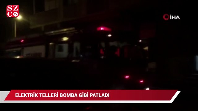 Bomba gibi patlayan elektrik telleri mahalleliyi korkuttu