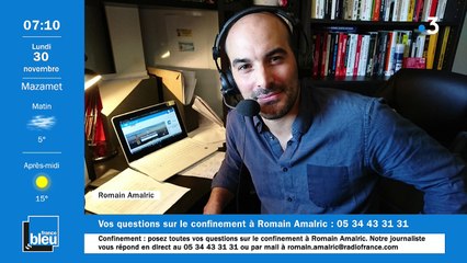 La matinale de France Bleu Occitanie du 30/11/2020
