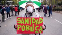 شاهد: مظاهرة حاشدة في مدريد دعمًا لنظام الصحّة العامّة الإسباني