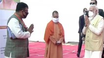 CM Yogi Adityanath welcomes PM Modi in Varanasi