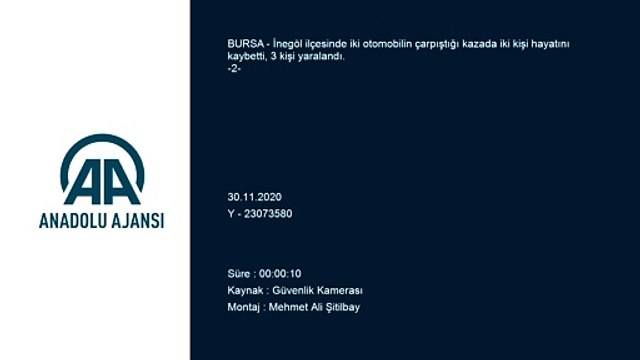 BURSA - (Güvenlik Kamerası) Bursa-Ankara kara yolunda iki otomobil çarpıştı (2)