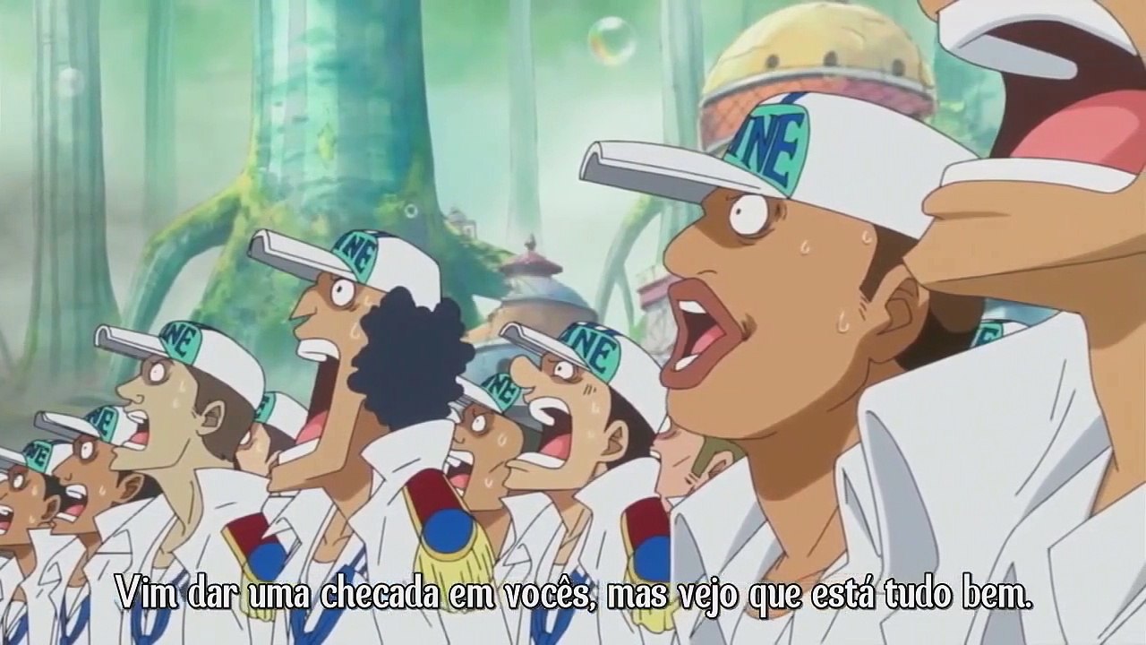 Luffy se despedindo do Rayleigh
