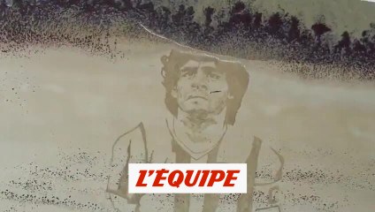 Une fresque éphémère pour Maradona - Football - WTF