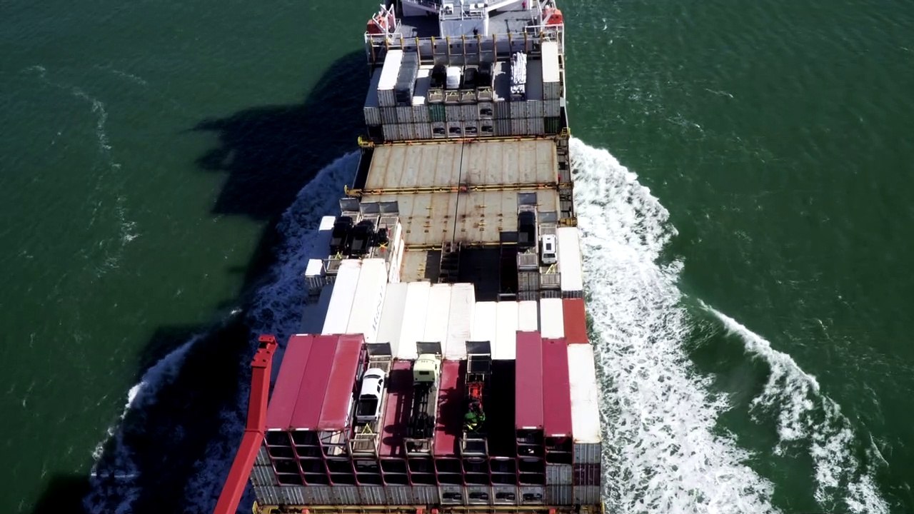 Ship Boat Oceannatural beautiful royalty Free Stock no copyright video Free for commercial use dron dron aerial view (3)