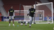 Entrenamiento del Atlético de Madrid antes de recibir al Bayern