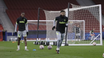 Entrenamiento del Atlético de Madrid antes de recibir al Bayern
