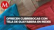 Crean cubrebocas con tela de Guayabera