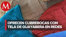 Crean cubrebocas con tela de Guayabera