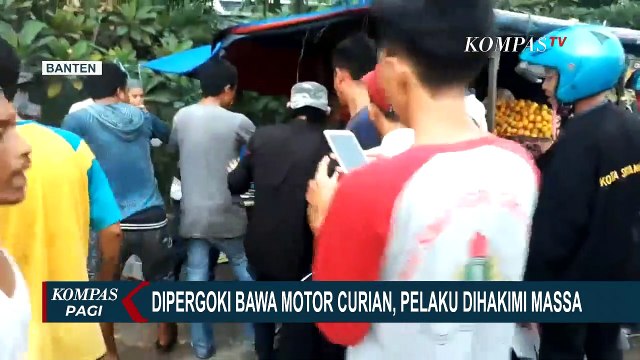 Dipergoki Mengendarai Motor Curian, Seorang Pencuri Dihakimi Massa!