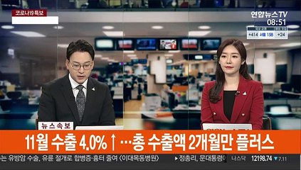 [속보] 11월 수출 4.0% ↑…총 수출액 2개월만 플러스
