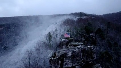 Flag Rock earns its name as American flag blows in the wind