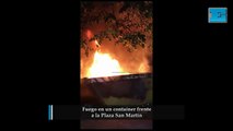 Se incendió un volquete en plaza San Martín