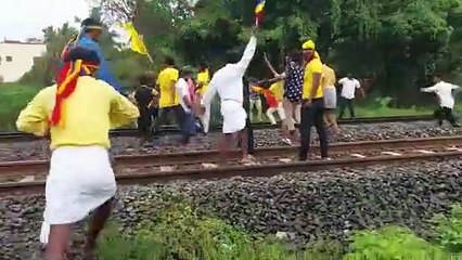 20% இடஒதுக்கீடு போராட்டம்: சென்னையில் மின்சார ரயில் மீது பாமகவினர் சரமாரி கல்வீசி தாக்குதல்- வீடியோ