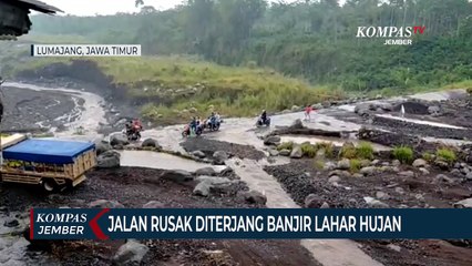 Jalan Alternatif Rusak Diterjang Banjir Lahar Hujan
