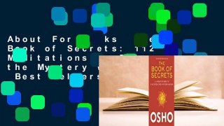 About For Books  The Book of Secrets: 112 Meditations to Discover the Mystery Within  Best Sellers