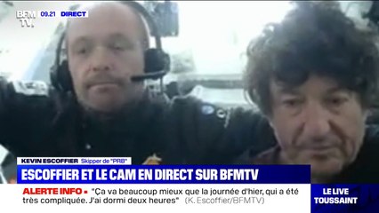 Kevin Escoffier: "Ça va beaucoup mieux que la journée d'hier, qui a été très compliquée"