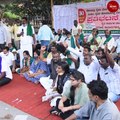Protest in Bengaluru to support protesting farmers in Delhi