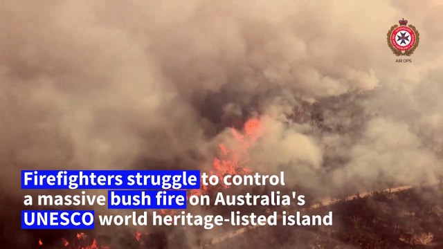 Australia bush fire rips through heritage-listed island