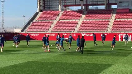 Entrenamiento del Sevilla FC, previo a la visita del Chelsea FC al Sánchez-Pizjuán