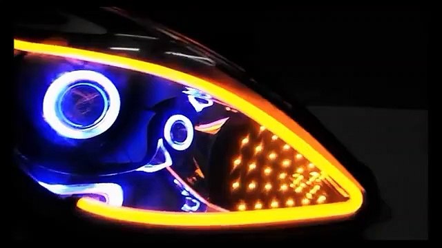 AGNS630B, NISSAN Sunny 2011-14 AUDI DRL XENON HID Projector Headlights with 55Watt HID