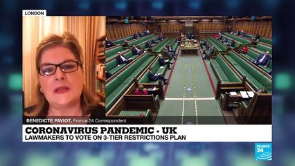 British lawmakers vote on three-tier restriction plan