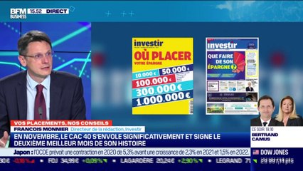 François Monnier (Investir) : le CAC 40 s'envole significativement et signe le deuxième meilleur mois de son histoire en novembre - 01/12