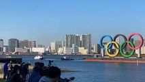 Anéis olímpicos gigantes em Tóquio