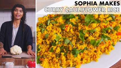 Sophia Makes Curry Cauliflower Rice