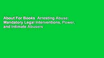 About For Books  Arresting Abuse: Mandatory Legal Interventions, Power, and Intimate Abusers