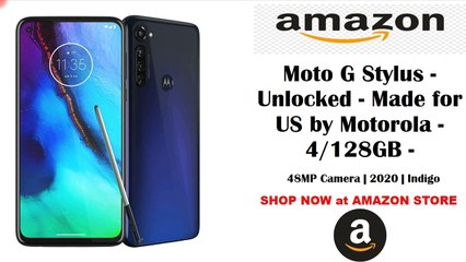 Moto G Stylus | Unlocked | Made for US by Motorola | 4/128GB | 48MP Camera | 2020 | Indigo