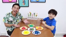 Sammy Pretend Play with Colored Noodles Play Doh Food Toys to Johny Johny Yes Pa