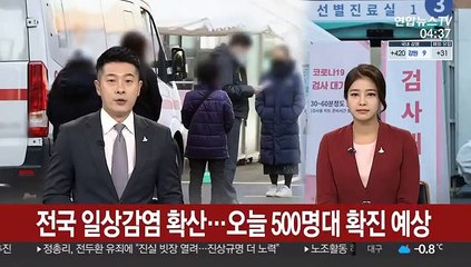 전국 일상감염 확산…오늘 500명대 확진 예상