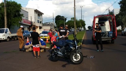 Motociclista é socorrido após colisão no Bairro Coqueiral