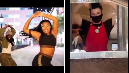 STARBUCKS GUY DOES MEGAN THEE STALLIONS 'BODY' CHALLENGE', WINS INTERNET