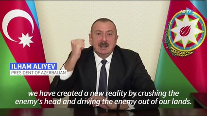 Nagorno-Karabakh: Azerbaijan's president celebrates 'new reality'