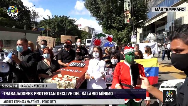 Trabajadores de diversos gremios protestaron por el declive del salario mínimo - Caracas - VPItv