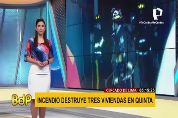 Al menos 3 viviendas afectadas tras incendio en jirón Paruro