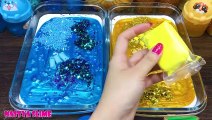 GOLD vs BLUE! Mixing Random into GLOSSY Slime ! Satisfying Slime Video #352
