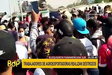 Ica: continúan protestas de trabajadores del sector agroexportador en la Panamericana Sur