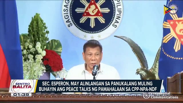 Sec. Esperon, may alinlangan sa panukalang muling buhayin ang peace talks ng pamahalaan sa CPP-NPA-NDF