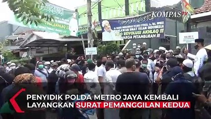 Polisi Antar Surat Panggilan Kedua untuk Rizieq, Sempat Dihadang Laskar FPI
