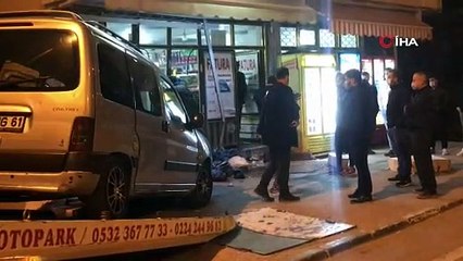 Freni patlayan kamyonet markete böyle daldı