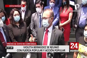 Premier Violeta Bermúdez se reúne con la bancada de Fuerza Popular