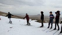 BİTLİS - Kayaklı koşu takımı, Nemrut Dağı'nda antrenman yapıyor