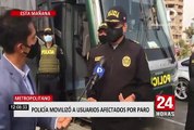 Metropolitano: Policía moviliza a los usuarios afectados por paro