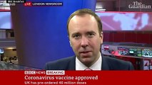 'Help is on it’s way'- Matt Hancock says Covid vaccine will to be rolled out next week