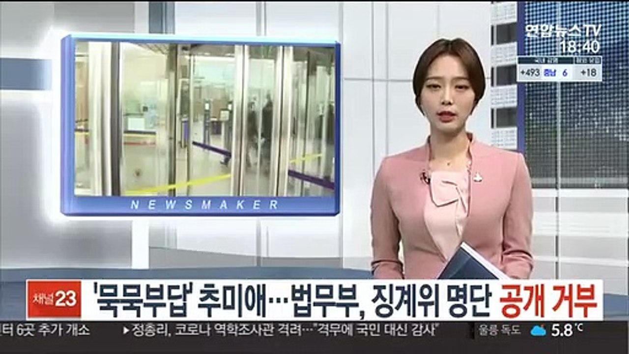 '묵묵부답' 추미애…법무부, 징계위 명단 공개 거부